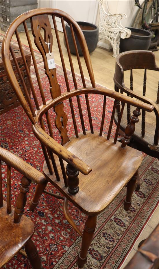 A yew and elm Windsor chair